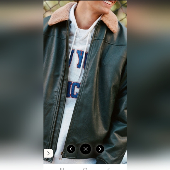 Men's Dark Green Cotton On Leather Jacket - Picture 2 of 14